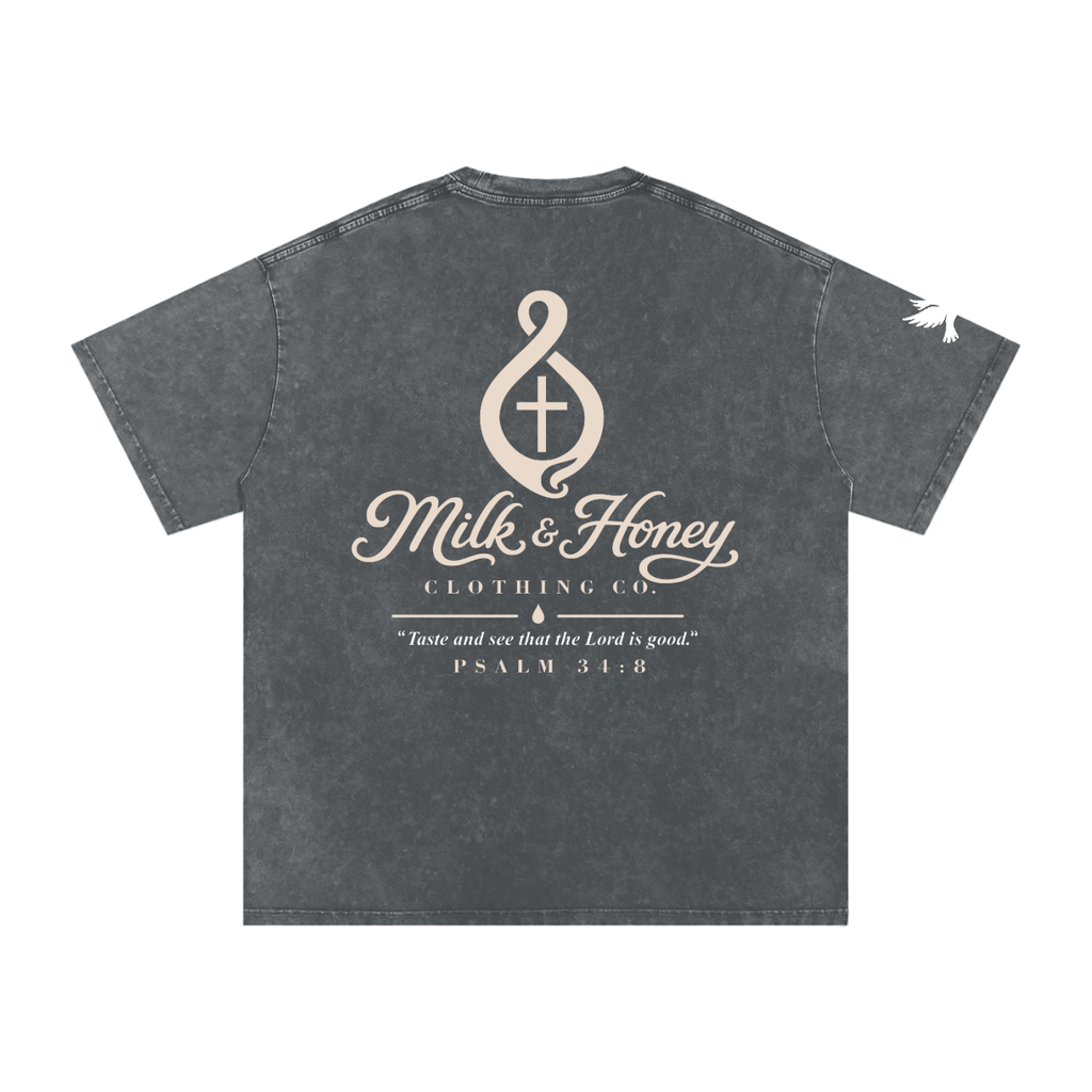 Christ is King M&H Snow Washed Oversized Cotton T-Shirt