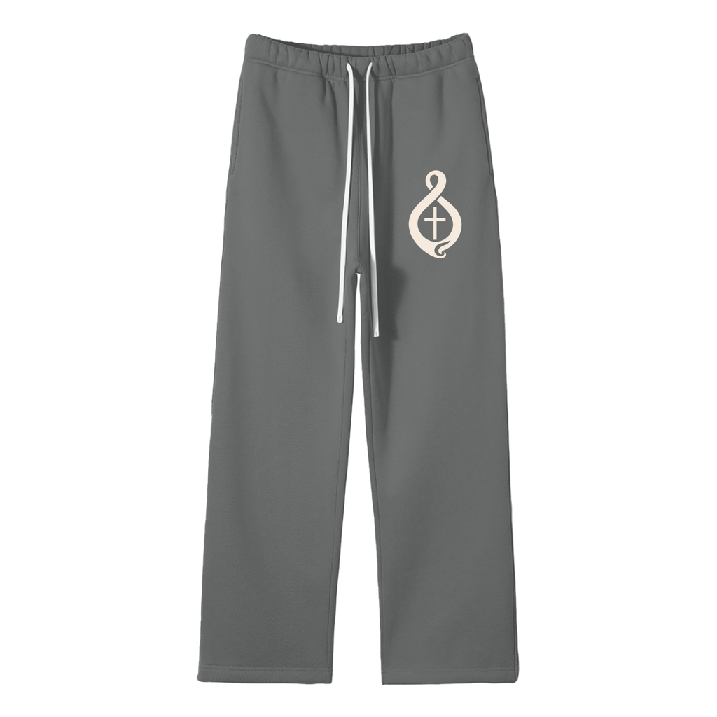 Unisex Solid Color Fleece Straight Leg Pants