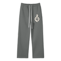 Unisex Solid Color Fleece Straight Leg Pants