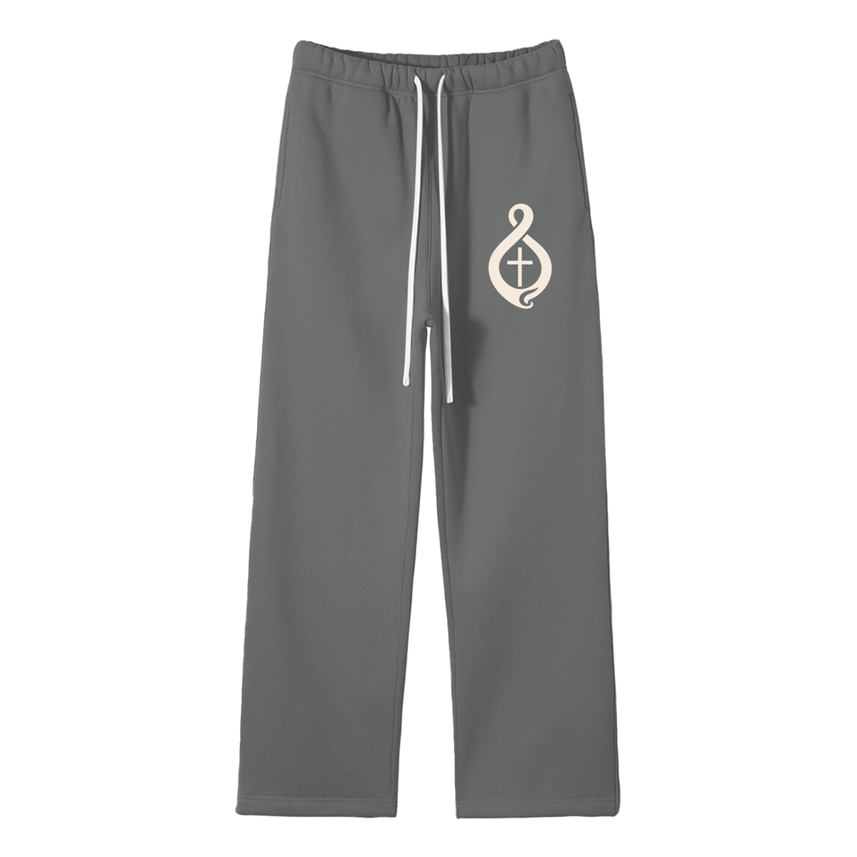 Unisex Solid Color Fleece Straight Leg Pants