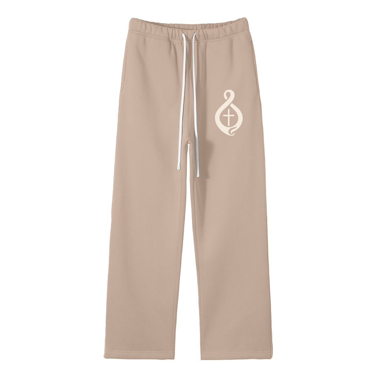 Unisex Solid Color Fleece Straight Leg Pants