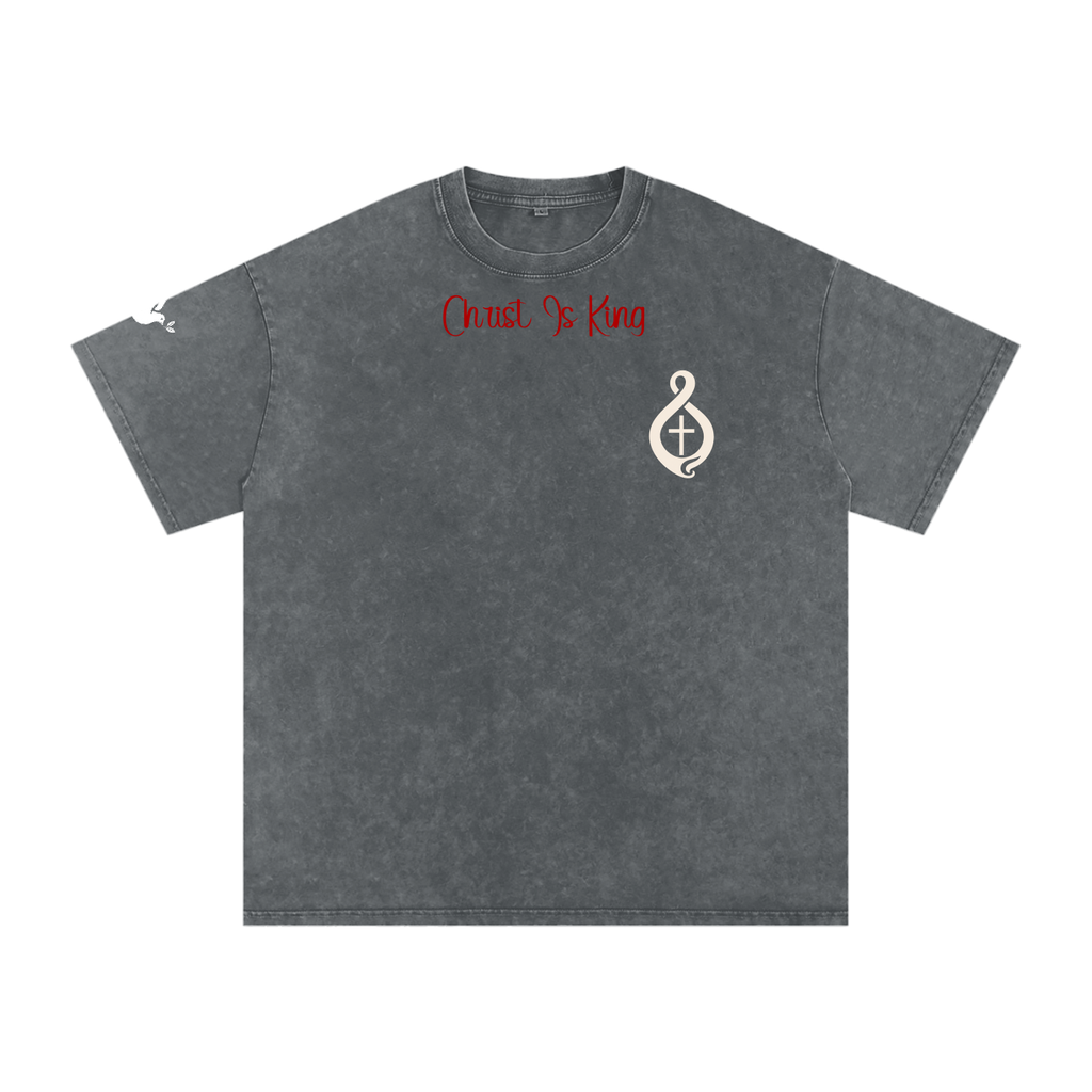 Christ is King M&H Snow Washed Oversized Cotton T-Shirt
