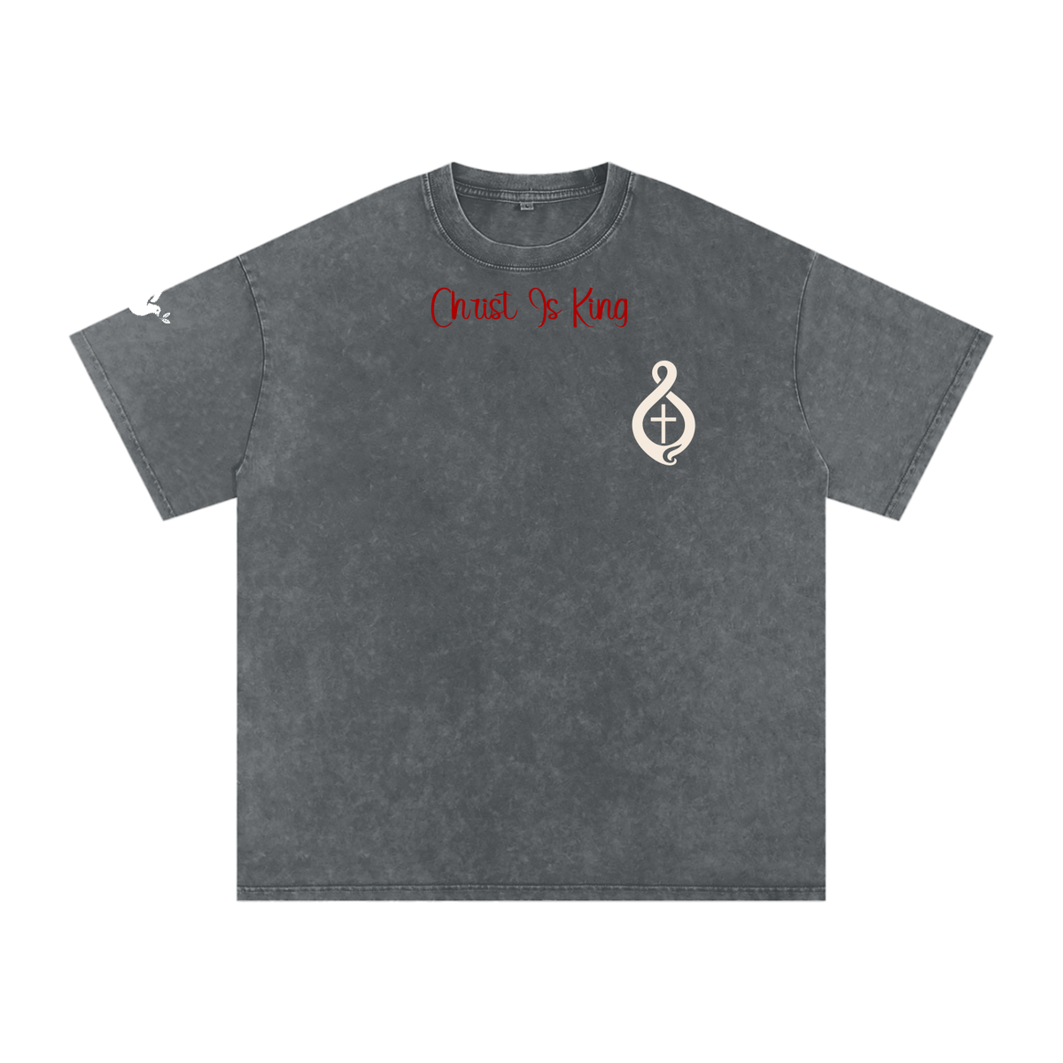 Christ is King M&H Snow Washed Oversized Cotton T-Shirt
