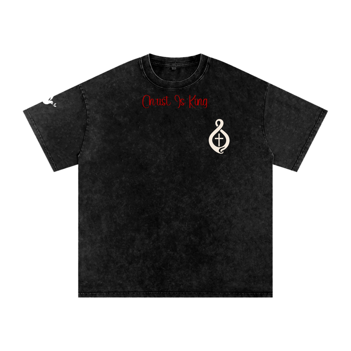 Christ is King M&H Snow Washed Oversized Cotton T-Shirt