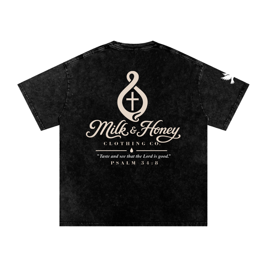 Christ is King M&H Snow Washed Oversized Cotton T-Shirt