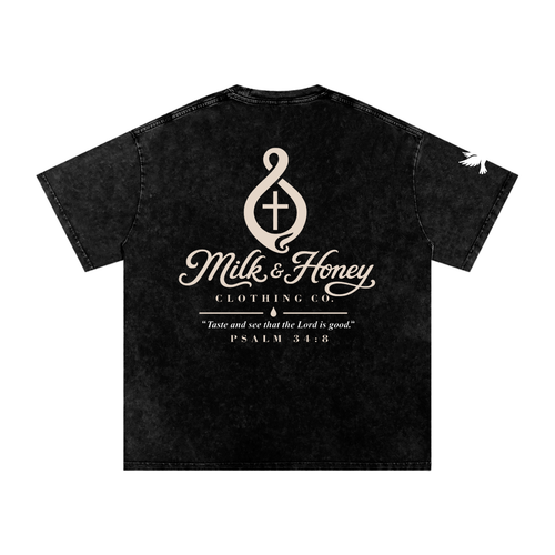 Christ is King M&H Snow Washed Oversized Cotton T-Shirt